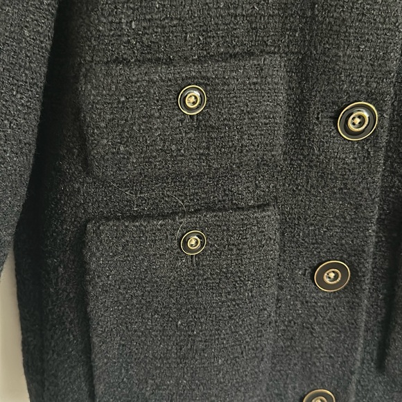 NWT J.Crew Lady Jacket in Black Maritime Tweed Collarless Wool Blend 6 - Picture 3 of 6